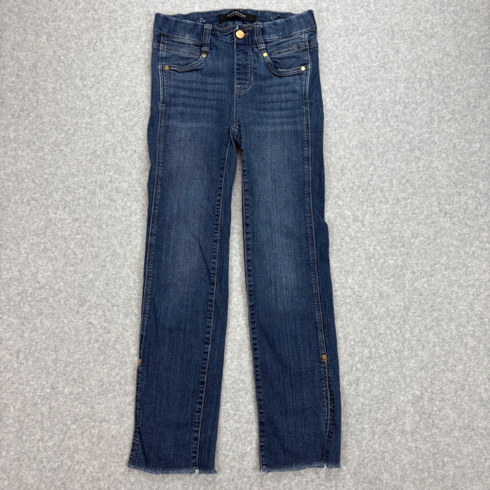 Liverpool Los Angeles The Crop Jeans Womens 0/25 Blue Raw‎ Hem Stretch Denim - Picture 2 of 13